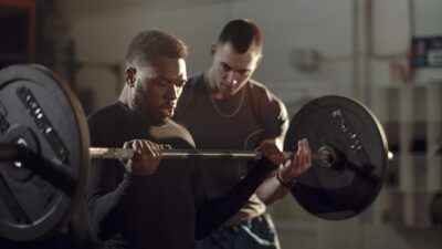 weight training in a gym