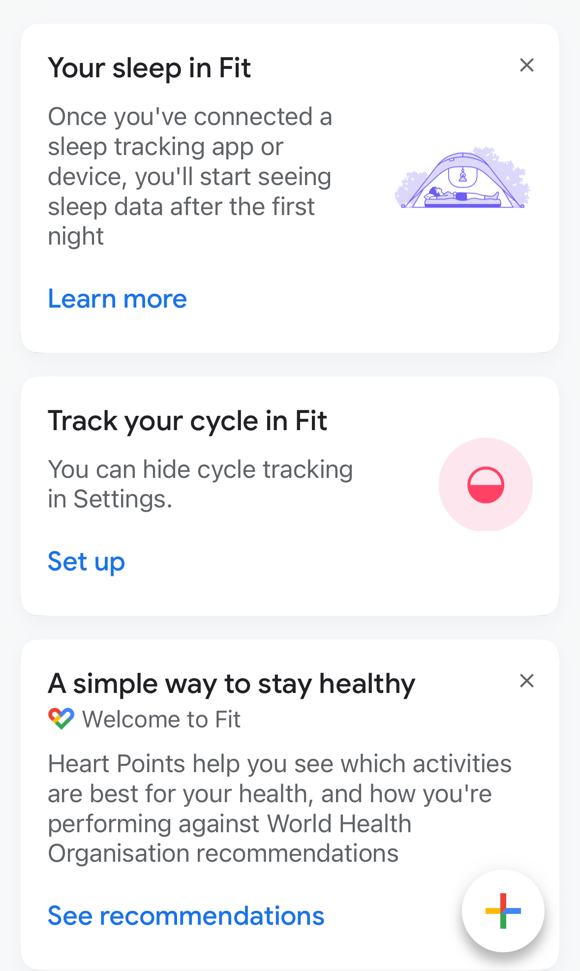 google fit features