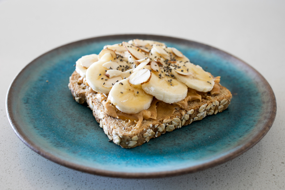 banana almond butter toats